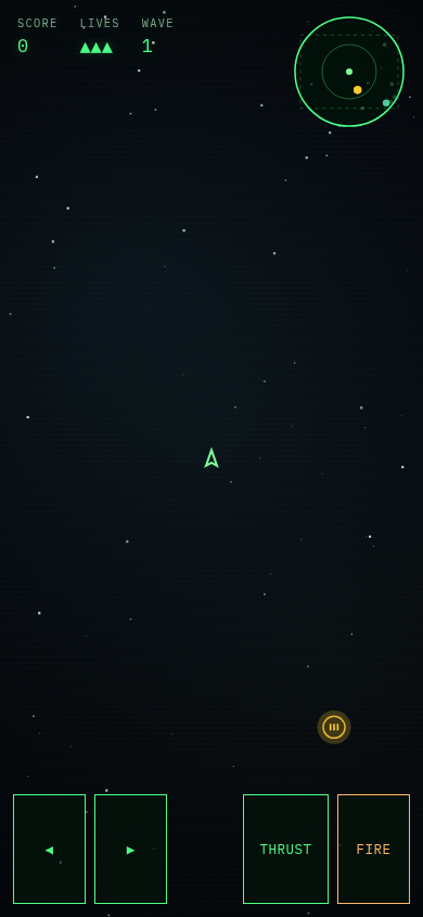 Asteroids Turbo mobile portrait play with on-screen thrust and fire pads